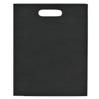 Black Die Cut Non Woven Reusable Bag 15x15.5"